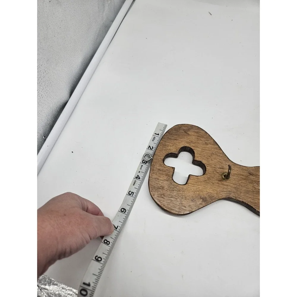 Handmade Wooden Key shape Key Holder 4 hooks 12